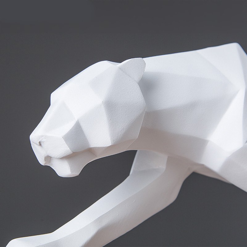 geometric panther sculpture